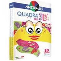 CEROTTO MASTER-AID QUADRA 3D GIRLS 20 PEZZI ASSORTITI - famajoy.it