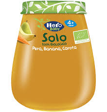 HERO BABY OMOGENEIZZATO PERA BANANA CAROTA 100% BIO 120 G - famajoy.it