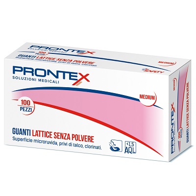 PRONTEX GUANTO IN LATTICE SENZA POLVERE MEDIO 100 PEZZI - famajoy.it