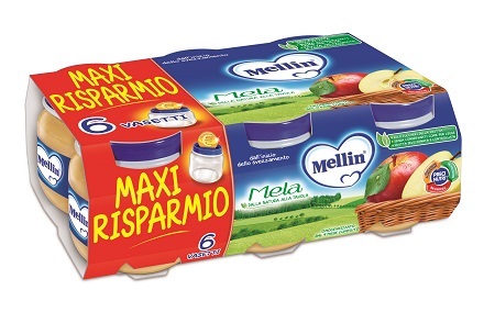 MELLIN OMOGENEIZZATO MELA 100 G 6 PEZZI - famajoy.it