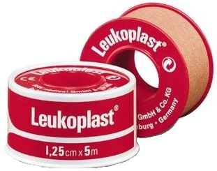 CEROTTO CHIRURGICO PER FISSAGGIO MEDICAZIONI IN ROCCHETTO LEUKOPLAST SUPPORTO VISCOSA COLOR PELLE MASSA ADESIVA CAUCCIU' OSSIDO DI ZINCO 1,25X500CM MUTUABILE - famajoy.it