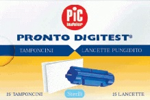LANCETTE PUNGIDITO PIC DIGITEST GAUGE 28 25 PEZZI + 25 TAMPONCINI ASSORBENTI - famajoy.it