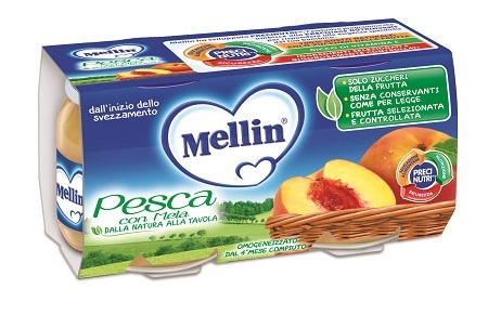 MELLIN OMOGENEIZZATO PESCA MELA 100 G 2 PEZZI - famajoy.it