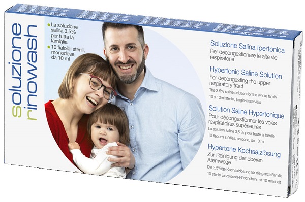 RINOWASH SOLUZIONE SALINA IPERTONICA PER PULIZIA NASO 10 FIALE RICHIUDIBILI X 10 ML - famajoy.it