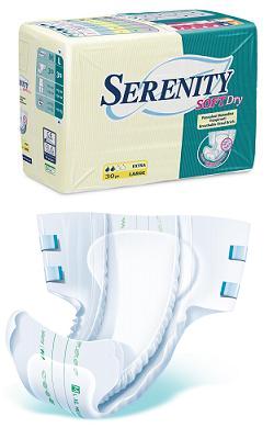 PANNOLONE PER INCONTINENZA SERENITY SOFTDRY FORMATO SUPER TAGLIA MEDIUM 30 PEZZI - famajoy.it