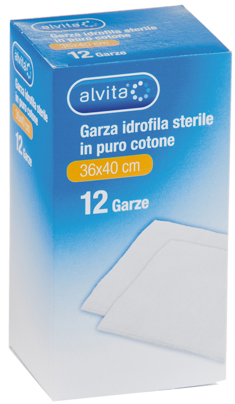 ALVITA GARZA COMPRESSA IDROFILA 36X40CM 12 PEZZI - famajoy.it