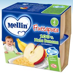 MELLIN FRUTTA PURA MELA BANANA 100 G 4 PEZZI - famajoy.it