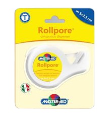 CEROTTO IN ROCCHETTO MASTER-AID ROLLPORE TESSUTO NON TESSUTO CON DISPENSER 2,5CM X 5 M - famajoy.it