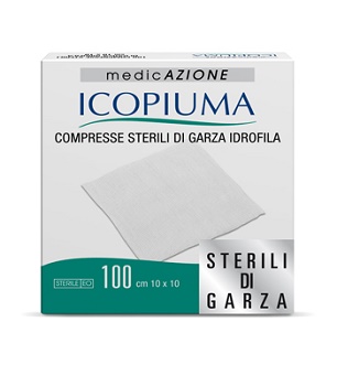 GARZA COMPRESSA IDROFILA ICOPIUMA 10X10CM 100 PEZZI - famajoy.it
