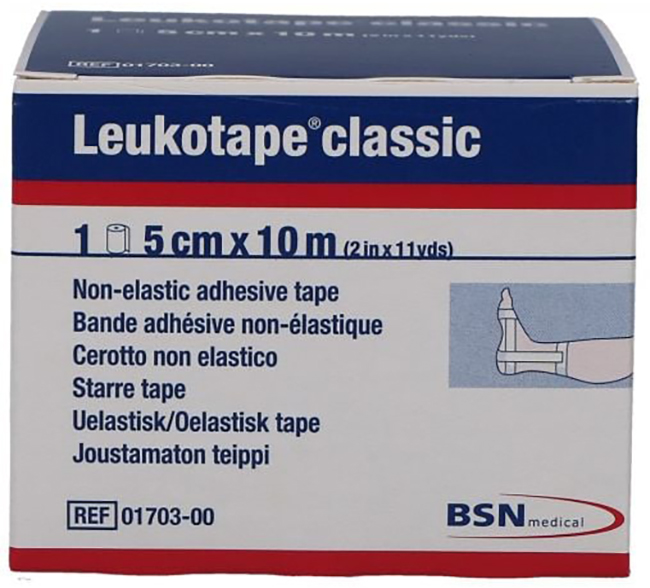 LEUKOTAPE BENDA ANELASTICA PER BENDAGGI FUNZIONALI 5X100 CM - famajoy.it