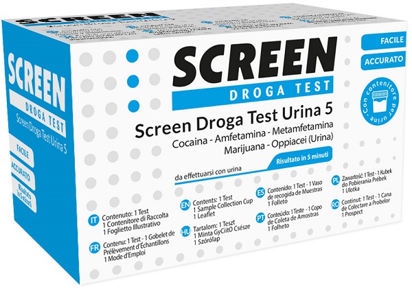 SCREEN DROGA TEST 5 DROGHE TEST ANTIDROGA CON CONTENITORE URINA - famajoy.it