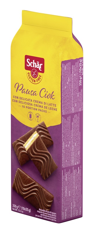 SCHAR PAUSA CIOK MERENDINE DI PAN DI SPAGNA CON CREMA DI LATTE 10 PEZZI DA 35 G - famajoy.it