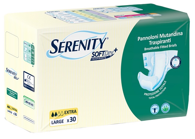 PANNOLONE MUTANDINA PER INCONTINENZA SERENITY SOFTDRY+ EXTRA TAGLIA LARGE 30 PEZZI - famajoy.it