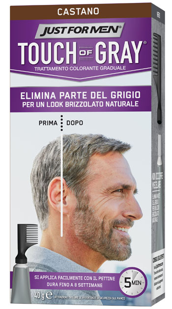 JUST FOR MEN TOUCH OF GRAY CASTANO 40 G - famajoy.it