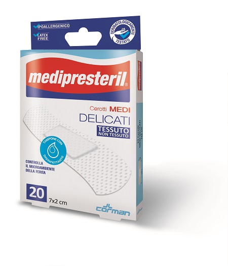 CEROTTO MEDIO MEDIPRESTERIL DELICATO TNT 7X2CM 20 PEZZI - famajoy.it
