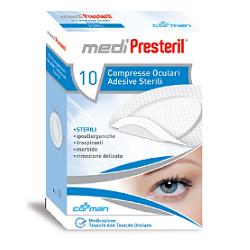 GARZA COMPRESSA OCULARE MEDIPRESTERIL ADESIVA TNT 6,5X9,5CM 10 PEZZI - famajoy.it
