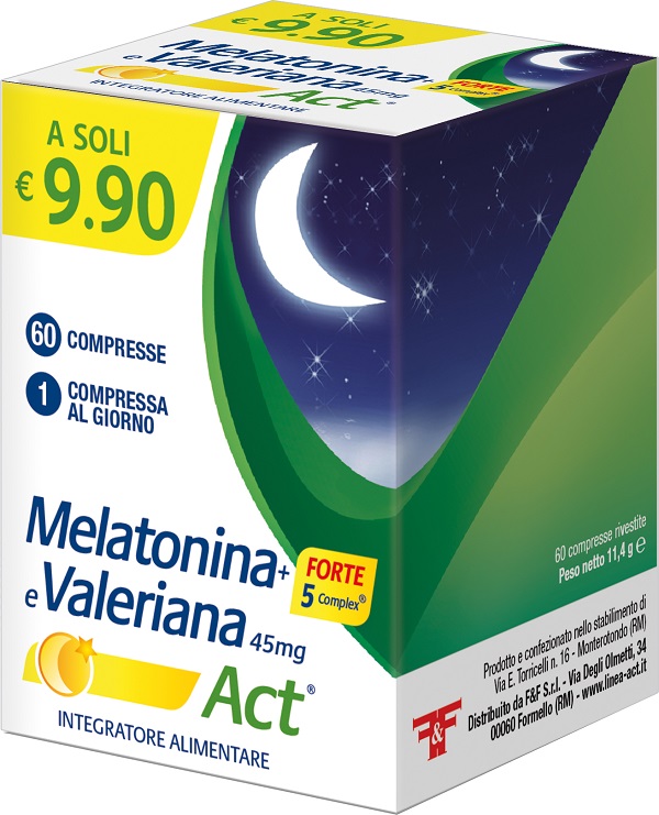 MELATONINA+FORTE 5 COMPLEX E VALERIANA ACT 60 COMPRESSE - famajoy.it
