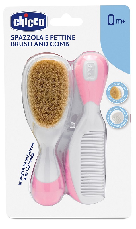 CHICCO SPAZZOLA + PETTINE ROSA - famajoy.it