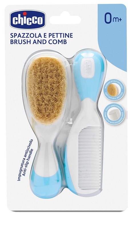 CHICCO SPAZZOLA + PETTINE AZZURRO - famajoy.it