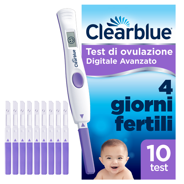 TEST DI OVULAZIONE CLEARBLUE DIGITALE AVANZATO 10 PEZZI - famajoy.it