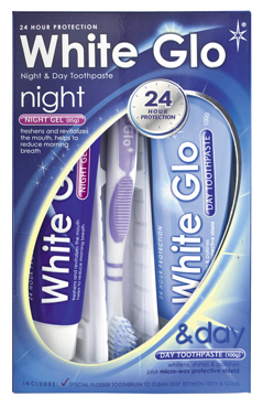WHITE GLO NIGHT AND DAY TOOTHPASTE SET 100 G + 85 G - famajoy.it