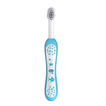 CHICCO SPAZZOLINO PRIMI DENTI DA LATTE AZZURRO 6-36 MESI - famajoy.it