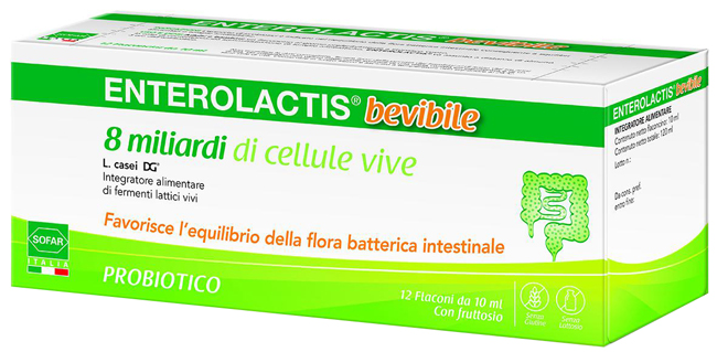 ENTEROLACTIS BEVIBILE 12 FLACONCINI DA 10 ML SOFAR - famajoy.it