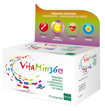 VITAMIN 360 MULTIVITAMINICO MULTIMINERALE 70 COMPRESSE ASTUCCIO 93,10 G - famajoy.it