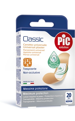 CEROTTO PIC CLASSIC 19X72 MM ANTIBATTERICO 20 PEZZI - famajoy.it