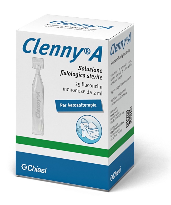 CLENNY A SOLUZIONE FISIOLOGICA STERILE PER AEROSOLTERAPIA 25 FLACONCINI MONODOSE DA 2 ML - famajoy.it