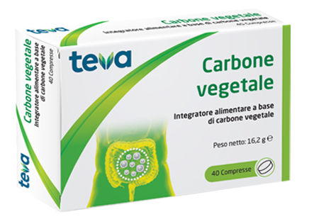 CARBONE VEGETALE TEVA 40 COMPRESSE 16,2 G - famajoy.it