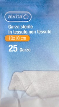 ALVITA GARZA STERILE IN TESSUTO NON TESSUTO 10X10CM 25 PEZZI - famajoy.it