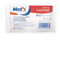 GARZA COMPRESSA IDROFILA MEDS FARMATEXA 12/8 10X10CM 25 PEZZI - famajoy.it