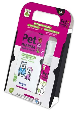 PET IN PHARMA KIT BAGNO ASCIUTTO 12 PANNI + 1 MOUSSE IGIENIZZANTE - famajoy.it