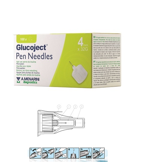 AGO PER PENNA DA INSULINA GLUCOJECT LUNGHEZZA 4 MM GAUGE 32 100 PEZZI - famajoy.it