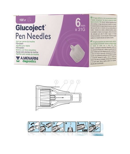 AGO PER PENNA DA INSULINA GLUCOJECT LUNGHEZZA 6 MM GAUGE 31 100 PEZZI - famajoy.it