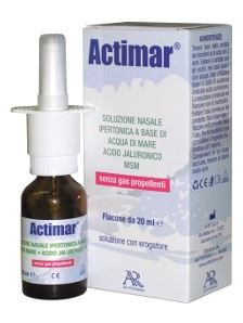 ACTIMAR SOLUZIONE NASALE SPRAY SALINA 3% CON ACIDO IALURONICO + MSM 20 ML CON EROGATORE - famajoy.it