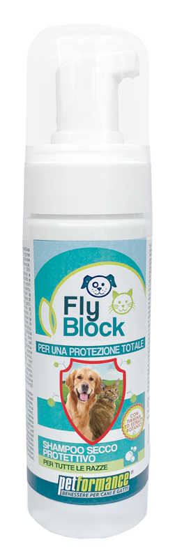 PETFORMANCE FLYBLOCK SHAMPOO SECCO CANI/GATTI 150 ML - famajoy.it