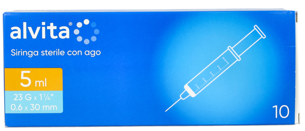 ALVITA SIRINGA 5 ML 23 GAUGE 10 PEZZI - famajoy.it