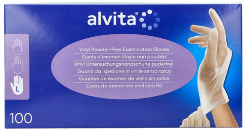 ALVITA GUANTI IN VINILE SENZA POLVERE TAGLIA L 100 PEZZI - famajoy.it