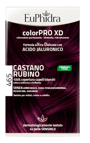 EUPHIDRA COLORPRO XD 465 CAST RUBINO GEL COLORANTE CAPELLI IN FLACONE + ATTIVANTE + BALSAMO + GUANTI - famajoy.it