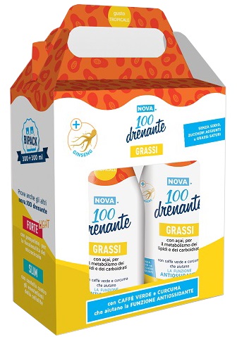 NOVA100 DRENANTE GRASSI CON GINSENG 300+300 ML - famajoy.it