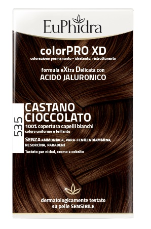 EUPHIDRA COLORPRO XD 535 CASTANO CIOCCOLATO GEL COLORANTE CAPELLI IN FLACONE + ATTIVANTE + BALSAMO + GUANTI - famajoy.it