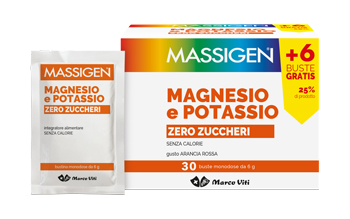 MASSIGEN MAGNESIO E POTASSIO ZERO ZUCCHERI 24 BUSTINE + 6 GRATIS - famajoy.it
