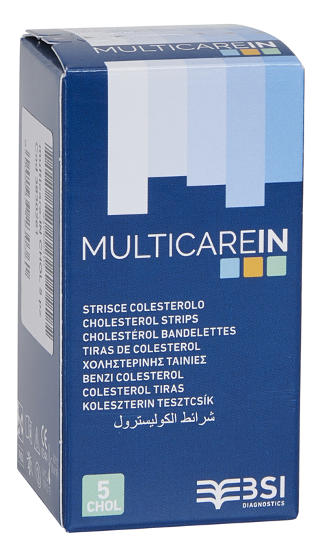 TEST COLESTEROLEMIA MULTICARE IN COLESTEROLO IN STRISCE CON ASPIRAZIONE CAPILLARE 5 PEZZI - famajoy.it