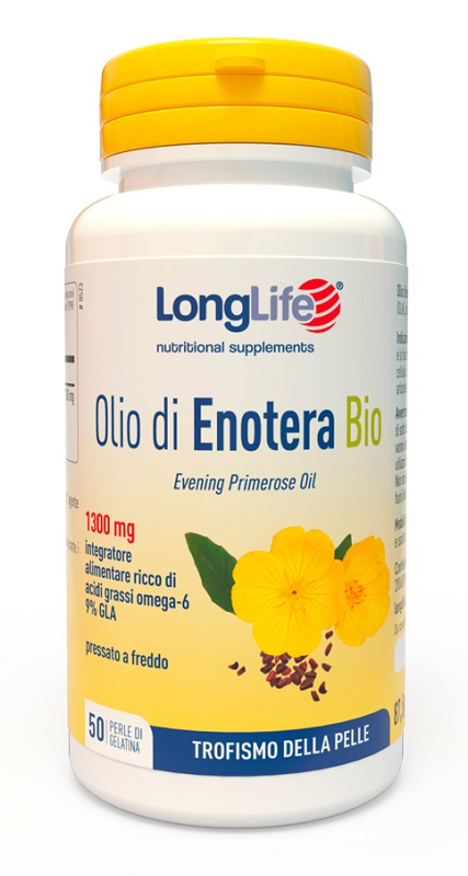 LONGLIFE OLIO ENOTERA BIO 1300 MG 50 PERLE - famajoy.it