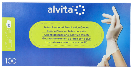 GUANTI DA ISPEZIONE ALVITA IN LATTICE TALCATI S 100 PEZZI - famajoy.it