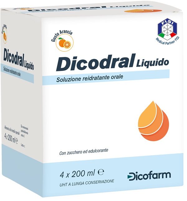 DICODRAL LIQUIDO SOLUZIONE REIDRATANTE ORALE 4 X 200 ML - famajoy.it