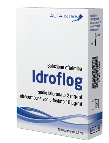SOLUZIONE OFTALMICA IDROFLOG A BASE DI IALURONATO DI SODIO E IDROCORTISONE SODIO FOSFATO 15 FLACONCINI DA 0,5 ML - famajoy.it