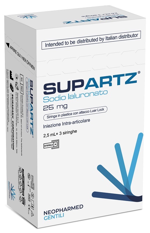 SIRINGA PRERIEMPITA INTRA-ARTICOLARE SUPARTZ ACIDO IALURONICO 25 MG 2,5 ML 3 PEZZI - famajoy.it